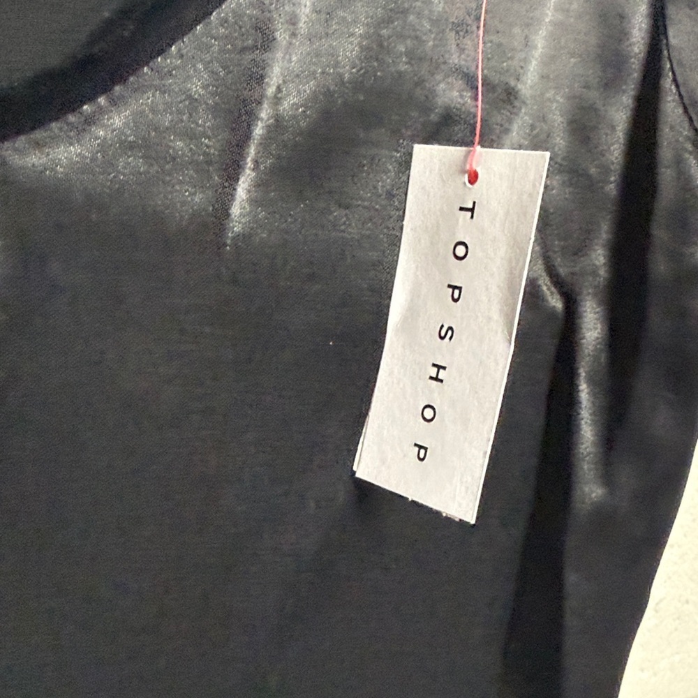 Topshop Black Frayed Edge Blouse - Picture 4 of 10
